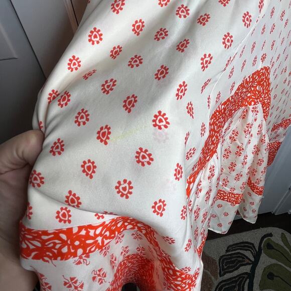 Rebecca Taylor Block Print Mix Silk Dress Size 6 Flawed - Picture 7 of 12